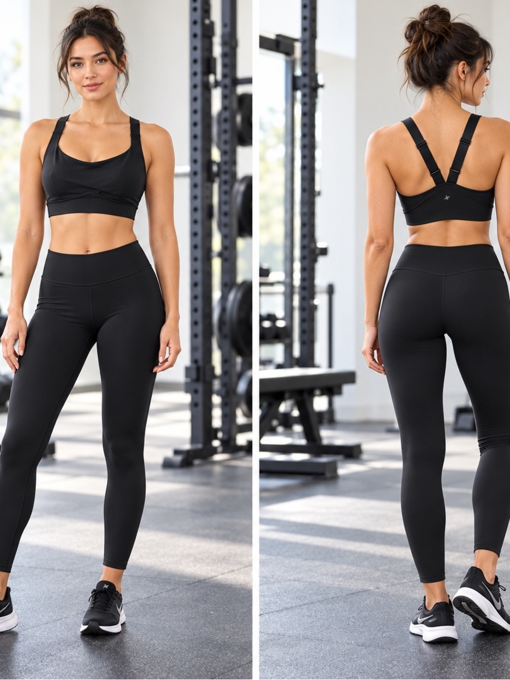 Halara Black Strappy Back Sports Bra NWT